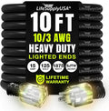 10ft Outdoor/Indoor Extension Cord 10/3 Gauge Ultra Heavy Duty 3 Prong SJTW by LifeSupplyUSA