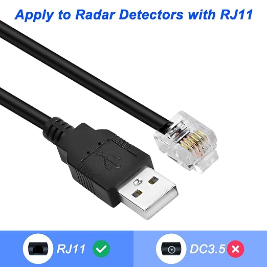 MEIRIYFA Radar Detector Power Cable, USB 5V to 12V RJ11 Radar Detectors - Image 8