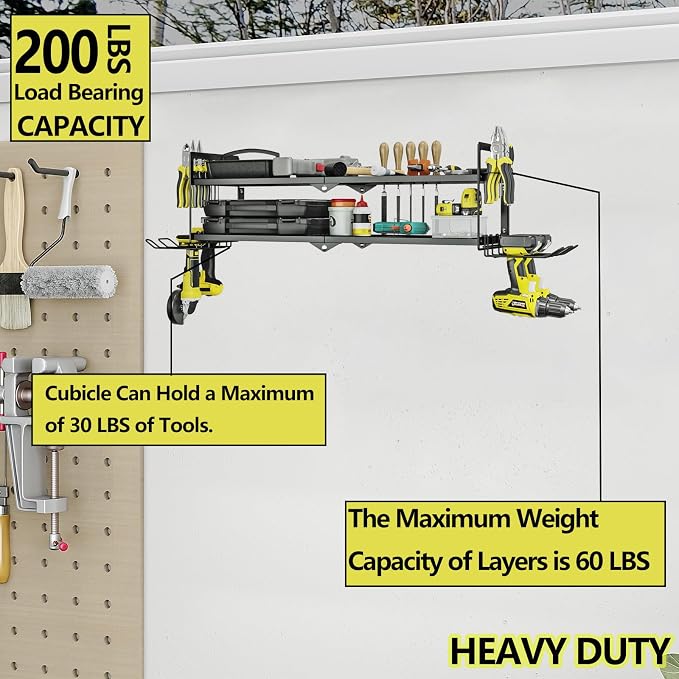 AZERPIAN Heavy Duty Power Tool Organizer Wall Mount - Image 5