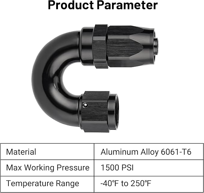 EVIL ENERGY 8AN 180 Degree One Piece Full Flow Hose End Fitting Swivel - Image 3
