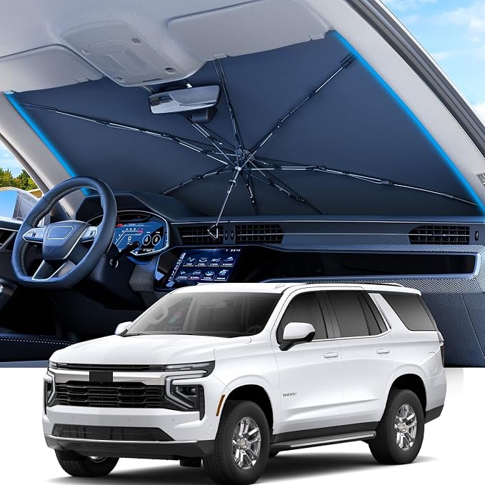 REEVAA 2025 Upgraded Truck Windshield Sun Shade Umbrella Protect Interior by REEVAA