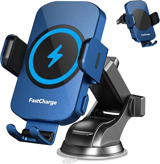 Wireless Car Charger, Fast Charging 15W Auto Clamping Car Charger Phone Holder by Unknown