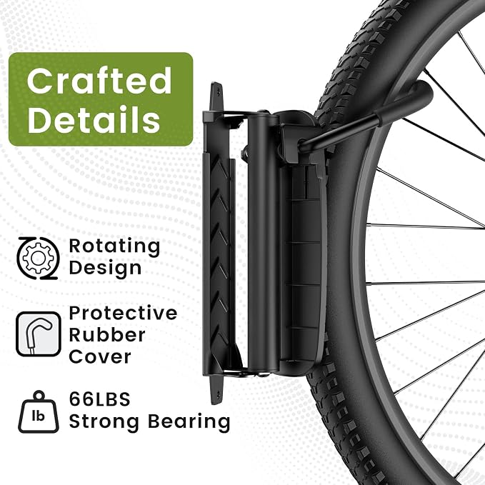 Swivel Bike Wall Mount, 150° Swivel Vertical Bike Rack Wall Hanger Holds up to - Image 5