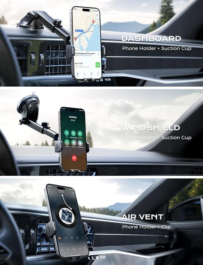 CHGeek Wireless Car Charger, 15W Fast Charging Auto Clamping Car Charger Phone - Image 2