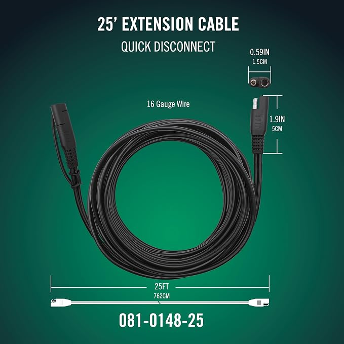 Battery Tender 25 Foot Extension SAE Cable 4 Pack - Image 2