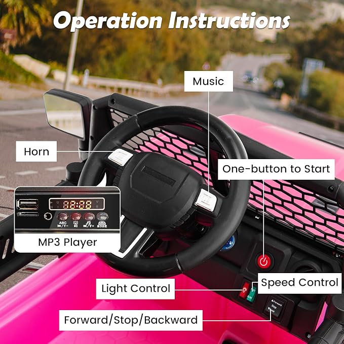 Costzon Ride on Car, 12V Battery Powered Truck Vehicle - Image 2