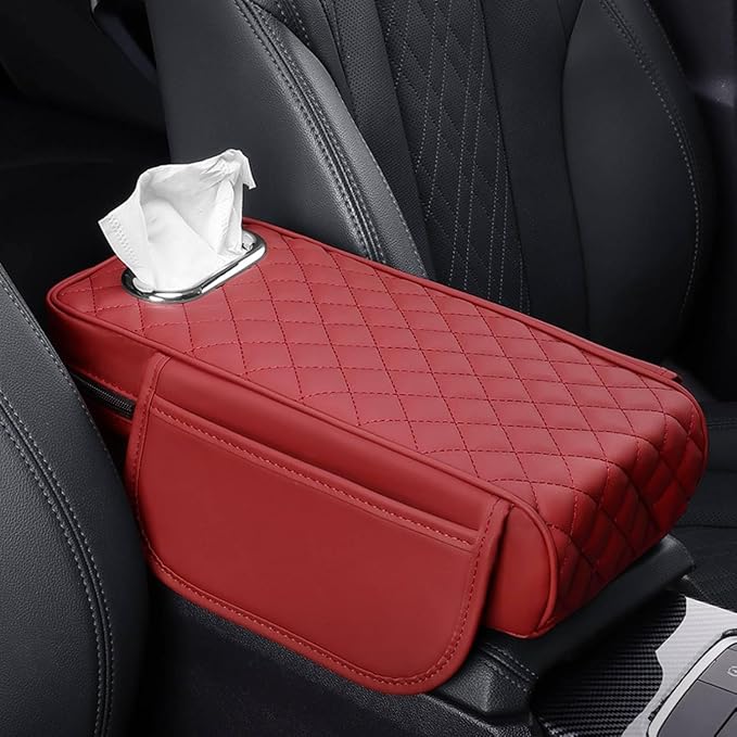Car Armrest Cover Leather Car Console Covers Box Pad by Rneswi