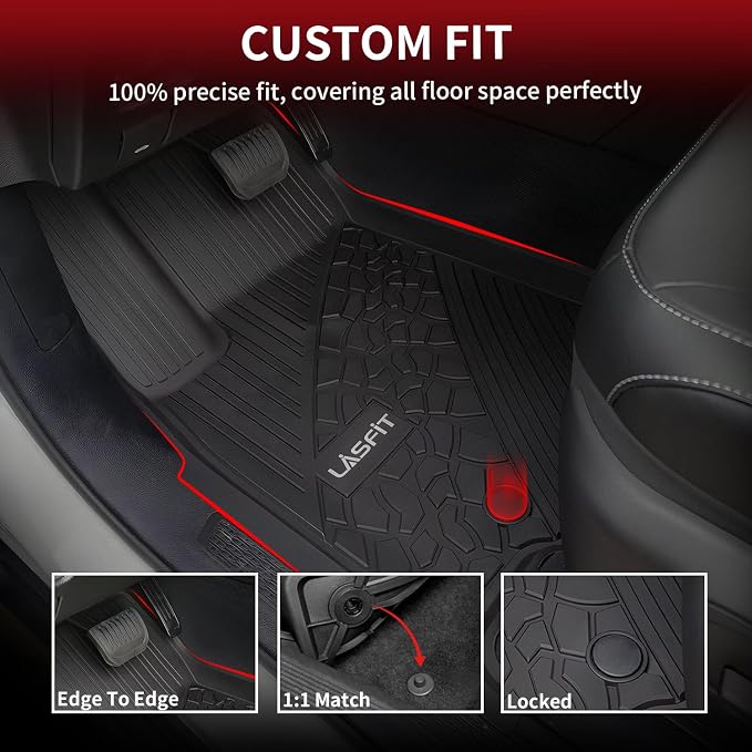 LASFIT Floor Mats for Jeep Grand Cherokee 2022-2025 5-Seat All Weather TPE - Image 2