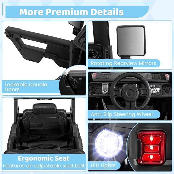 Costzon Kids Ride on Truck, 12V Electric Ride on Car - Image 5