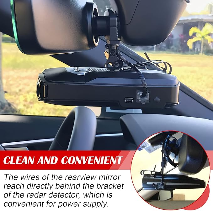 14" Upgraded Mirror Plug Wire Tap Radar Detector Hardwire Power Cord Kit - Image 3