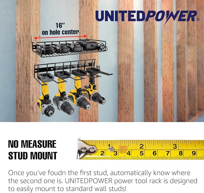 UNITEDPOWER Wall Mounted Power Tool Organizer Holder, Heavy Duty Utility - Image 5