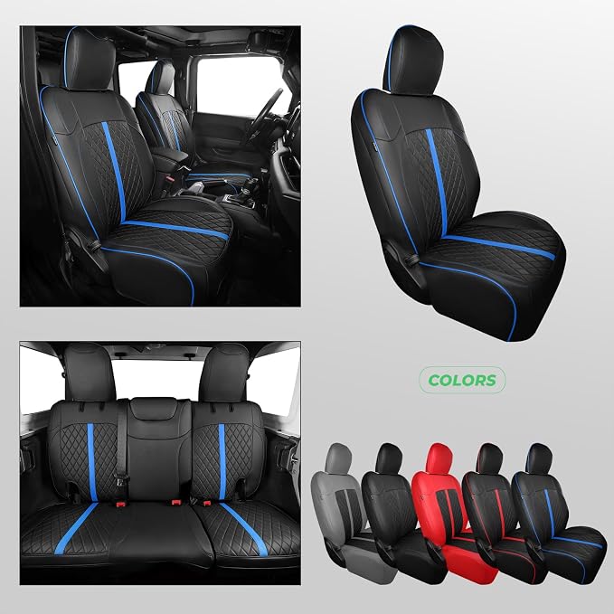 for Jeep Wrangler Seat Covers 4Door JL 2018 2019 2020 2021 2022 2023 2024 2025 - Image 8