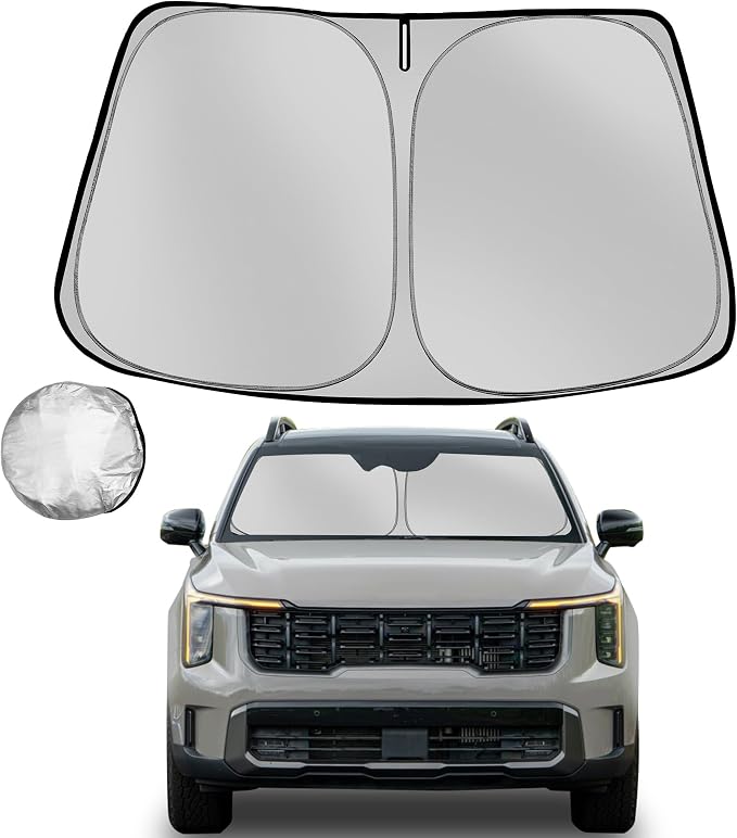 Windshield Sun Shade for 2021-2025 Kia Sorento Foldable Sun Sunshade for Car by Fonowka