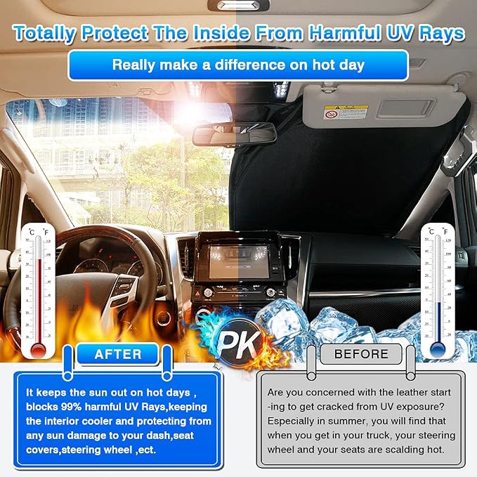 T TGBROS Windshield Sun Shade Custom Fit - Image 4