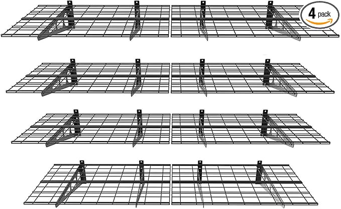 FLEXIMOUNTS 4-Pack 2x6ft 24-inch-by-72-inch Wall Shelf Garage Storage Rack by FLEXIMOUNTS