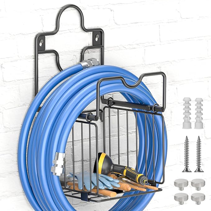 Garden Hose Holders for Outside Metal Water Hose Holder Wall Mount Hose Hanger - Image 9