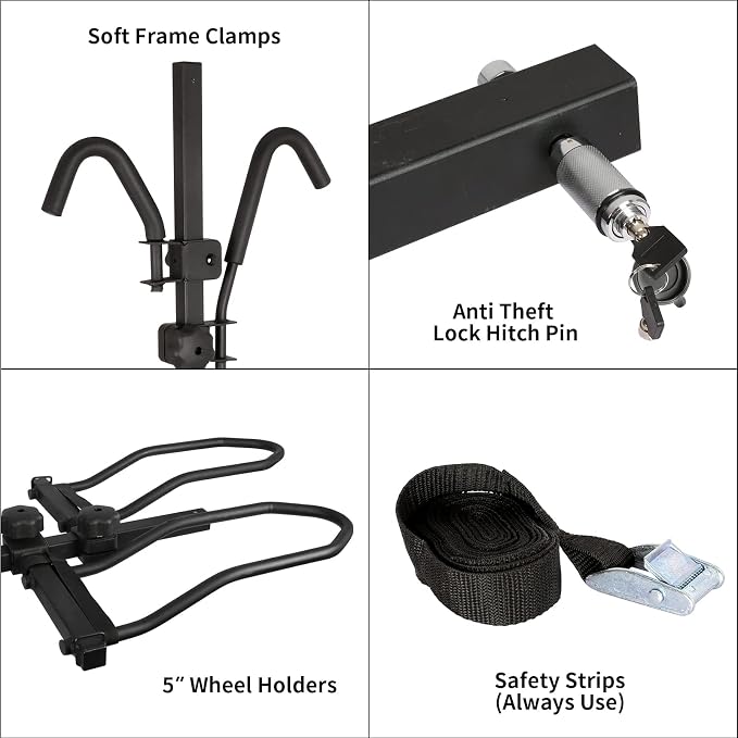 WEIZE Hitch Bike Rack, Wobble Free Smart Tilting Folding Bicycle Car Racks - Image 6