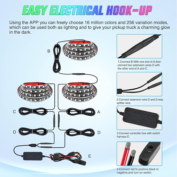 Nilight Truck Bed Light Strip RGB-IC LED Bar - Image 6