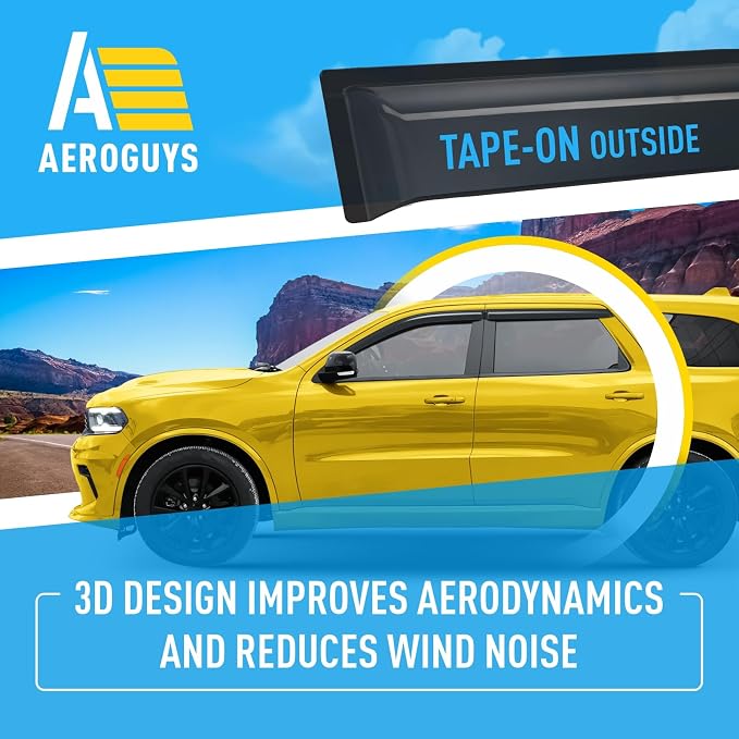 Extra Durable Window Deflectors Tape-On Window Visors Rain Guards Fit - Image 5