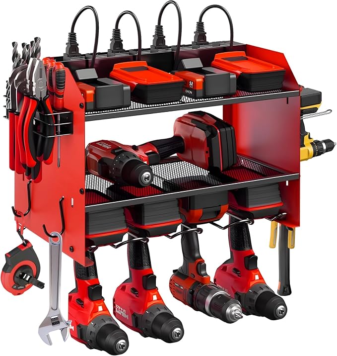 Power Tool Organizer wtih Charging Station，3 Layers Storage Rack by Unknown