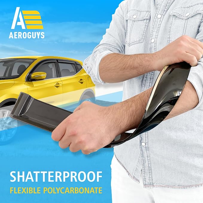 Extra Durable Window Deflectors Tape-On Window Visors Rain Guards Fit - Image 4