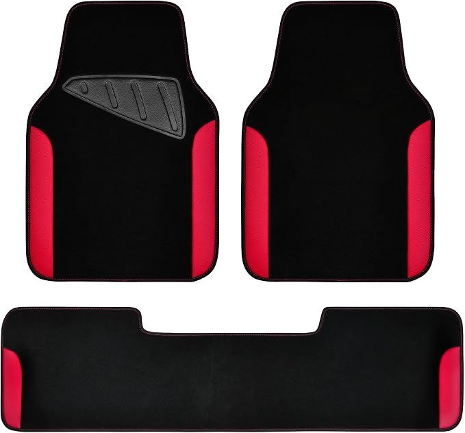 CAR PASS Waterproof Universal Faux Leather 3Pcs Car Floor Mats, Set of Vehicles by CARPASS