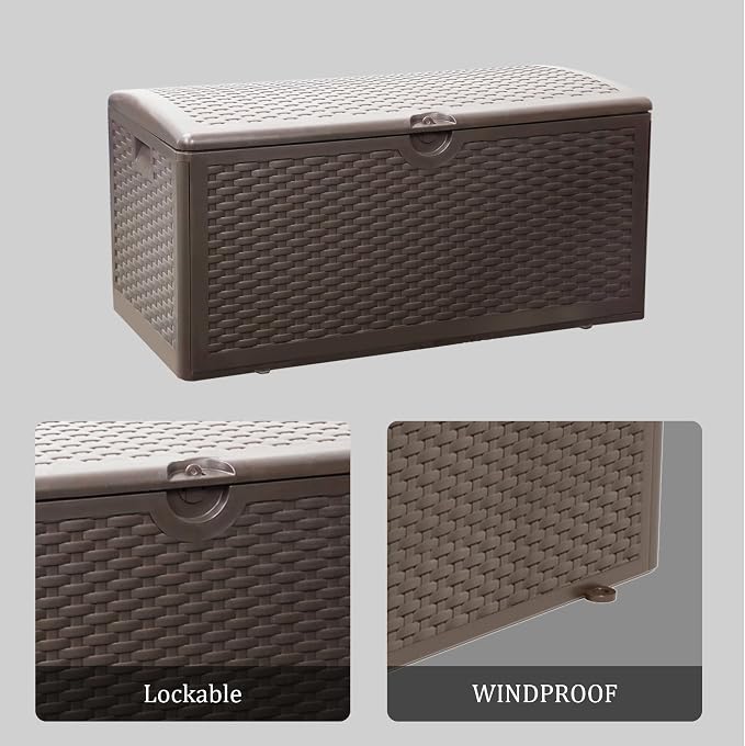 80 Plus Gallon Outdoor Storage Box, Waterproof Resin Deck Box Outdoor Storage - Image 5