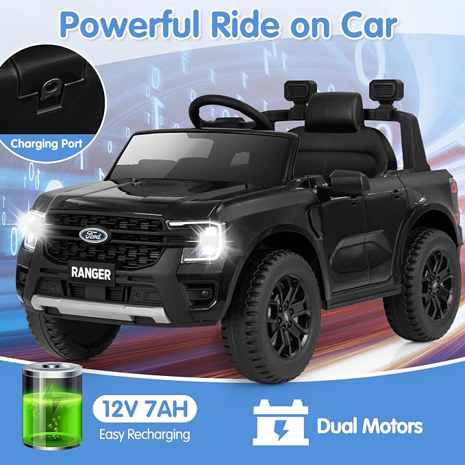 HONEY JOY Ride On Car, 12V Licensed Ford Ranger Electric Vehicle - Image 7