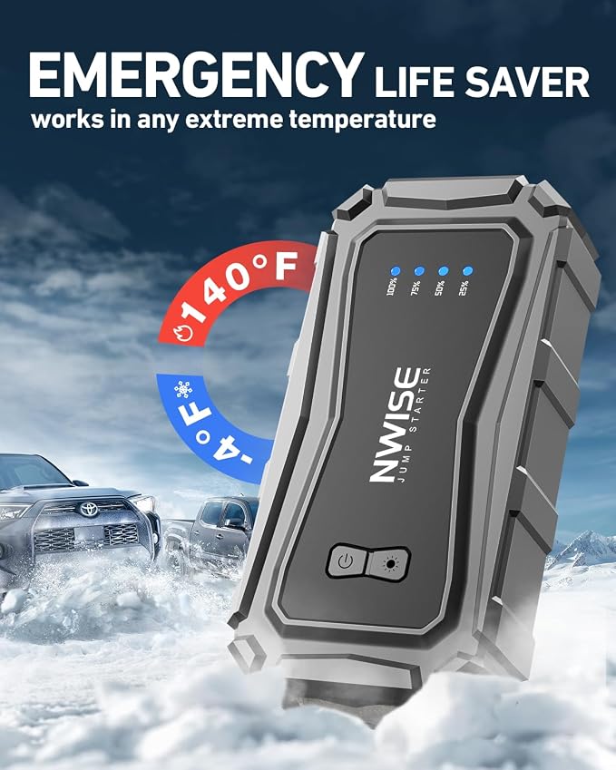 NWISE Car Jump Starter, 6000A Peak 25800mAh Portable Battery Starter - Image 7