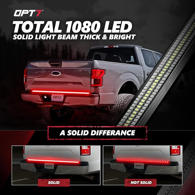 OPT7 60" Redline Triple Row LED Tailgate Light Bar w/Sequential RED Turn Signal - Image 5