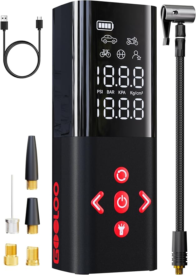 GOOLOO AP150 Tire Inflator Portable Air Compressor, 2X Faster 150PSI Cordless by GOOLOO
