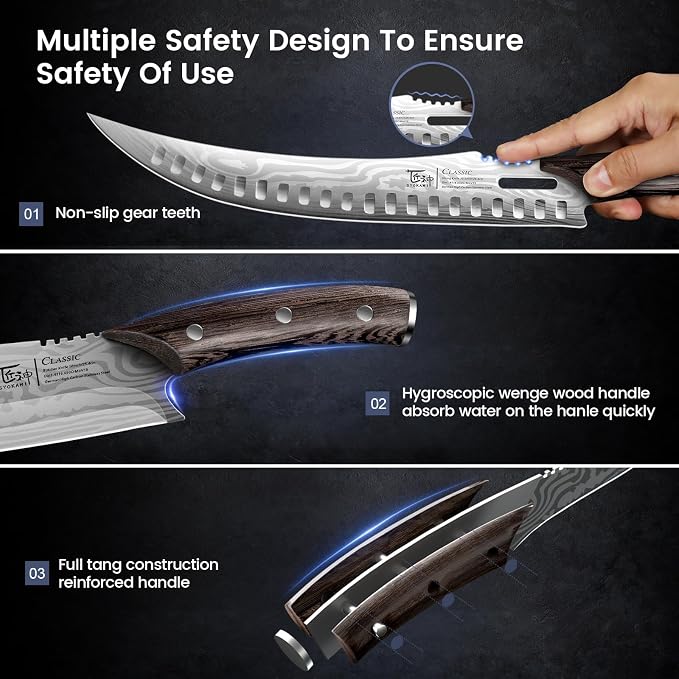 Butcher Knife Set, Breaking & Boning Knife, Japanese Style High Carbon Steel - Image 6