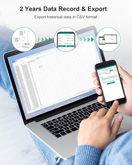 WiFi Thermometer Freezer Alarm, Email Alert, App Notification, Data Record - Image 6