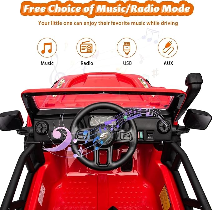 Hetoy 24V 2 Seater Ride On Car for Kids, Electric Truck - Image 3