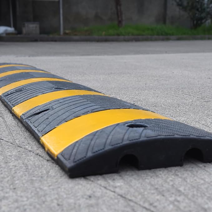 Orangestar 6Ft Rubber Speed Bump, 2 Channel Speed Hump w/4 Bolts - Image 5