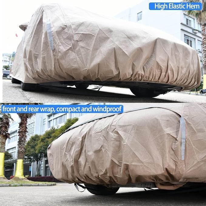 Tecoom Car Cover Waterproof All Weather, Non-Woven Breathable Outdoor Full - Image 6