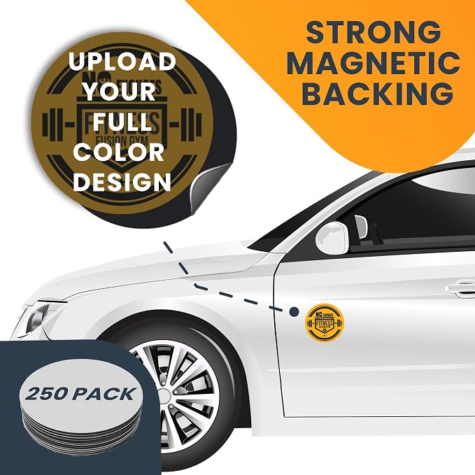 Magnet Me Up Customizable 30 Mil Round Magnet- 6”, 250 PK Weatherproof Car - Image 7