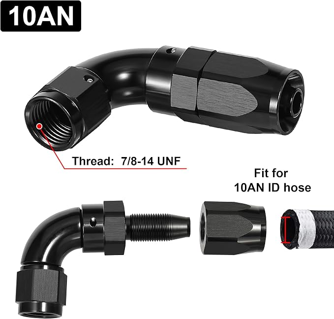 EVIL ENERGY 10AN 90 Degree One Piece Full Flow Hose End Fitting Swivel - Image 2