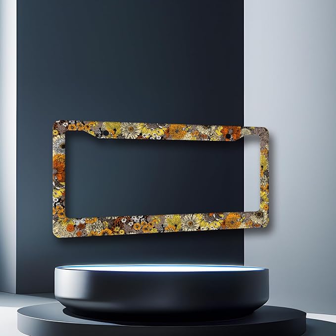 Vintage Sunflowers License Plate Frame Flowers License Plate Holder Stainless - Image 3