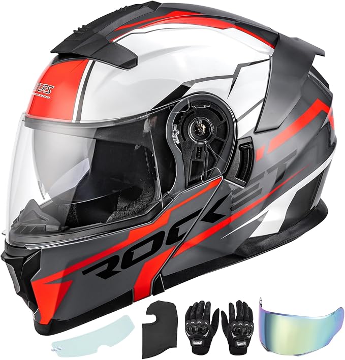 Modular Motorcycle Helmets Full Face Flip up Street Bike Motorcycle Helmet by OUMURS