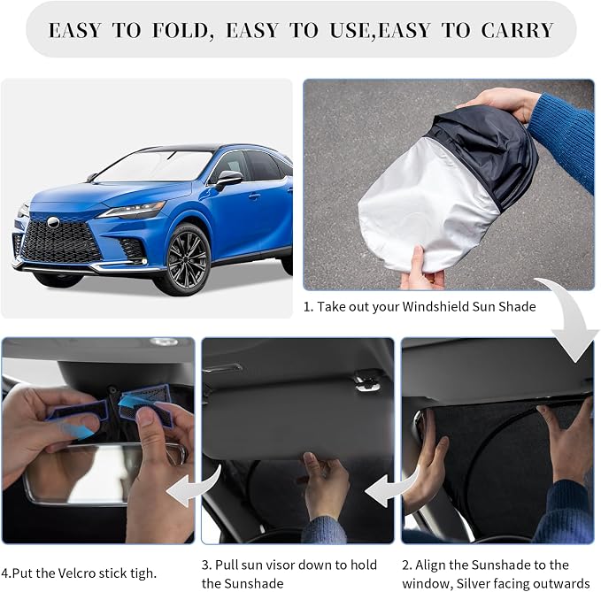 Sun Shade Sunshade for Lexus RX 2023-2025 2026 Windshield Cover, 4-Layer Front - Image 6