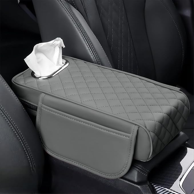 Car Armrest Cover Leather Car Console Covers Box Pad by Rneswi
