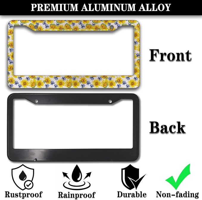 License Plate Cover Frame for Women Multicolor License Plate Frames for Men - Image 3