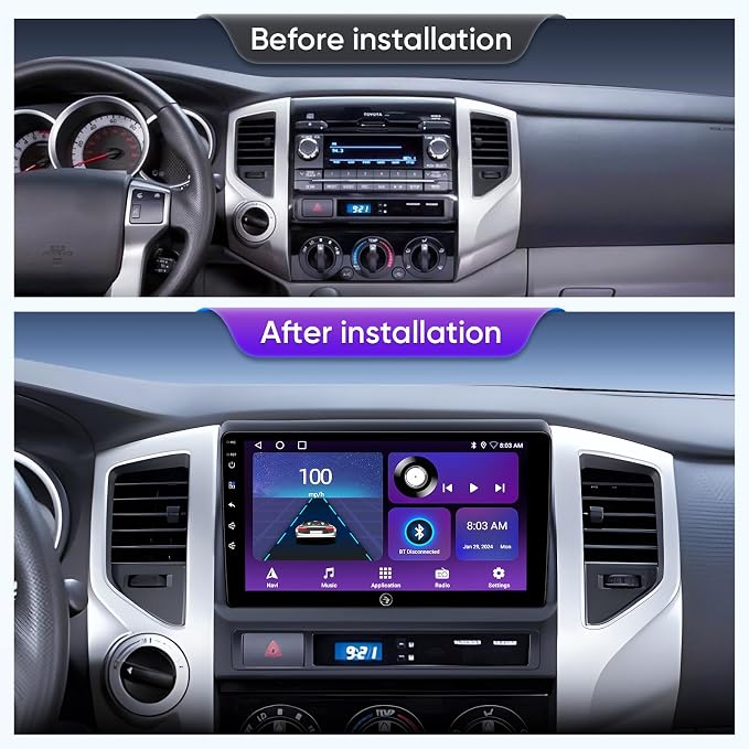 for Toyota Tacoma Radio Upgrade 2005-2015, QLED Touch Screen Car Stereo 9 inch - Image 2