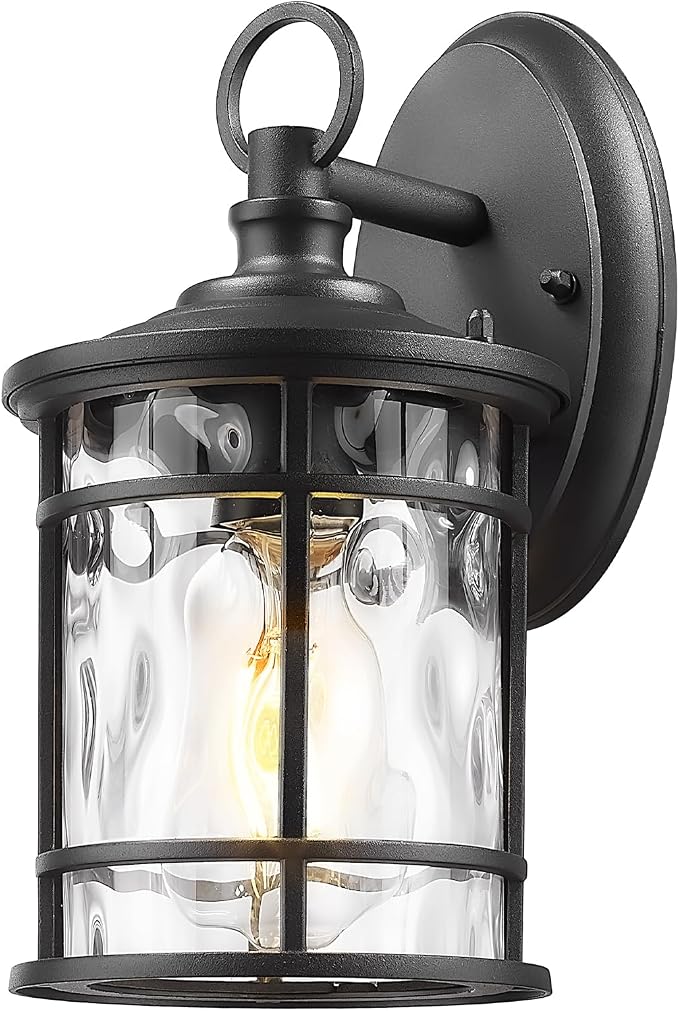 Emliviar 1-Light Outdoor Wall Mounted Lighting, Matte Black Outside Porch Light by EMLIVIAR