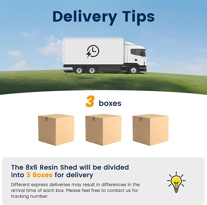 UDPATIO Resin Storage Shed 8 x 6 FT, Outdoor Garden Sheds - Image 7