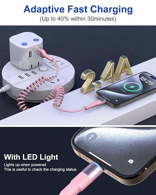 Pink Car Charger Cable - Image 3