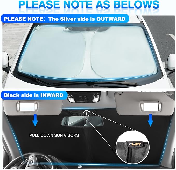 KUST Windshield Sun Shade for 2024 2025 2026 Toyota Grand Highlander - Image 3