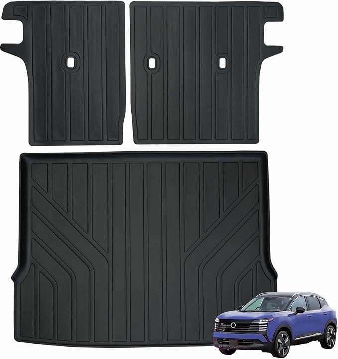 Trunk Mat & Backrest Mat for 2025 Nissan Kicks TPE All Weather Protection Cargo by SANBAN-AXE