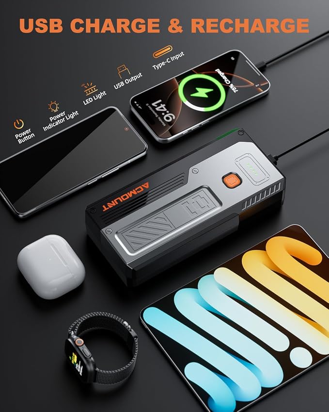 Car Jump Starter 4000A, Portable Car Battery Jump Starter - Image 4